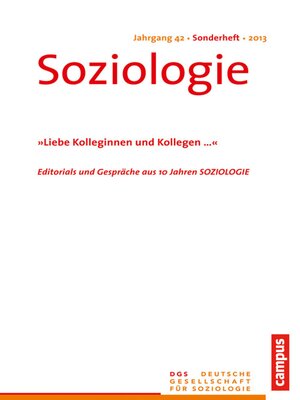 cover image of Soziologie Jg. 42 (2013) Sonderheft